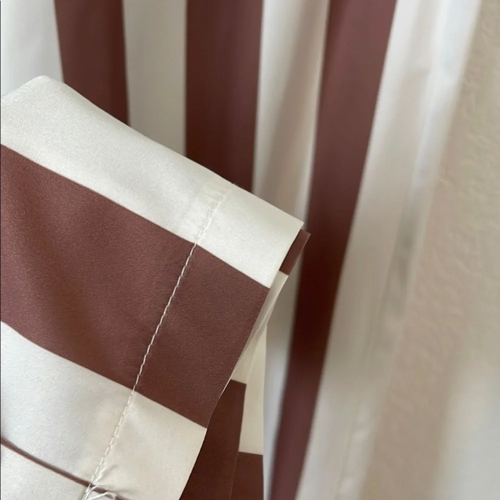 EUC | Shein | Vertical Striped Brown & White Pants | Sz M - Picture 4 of 5